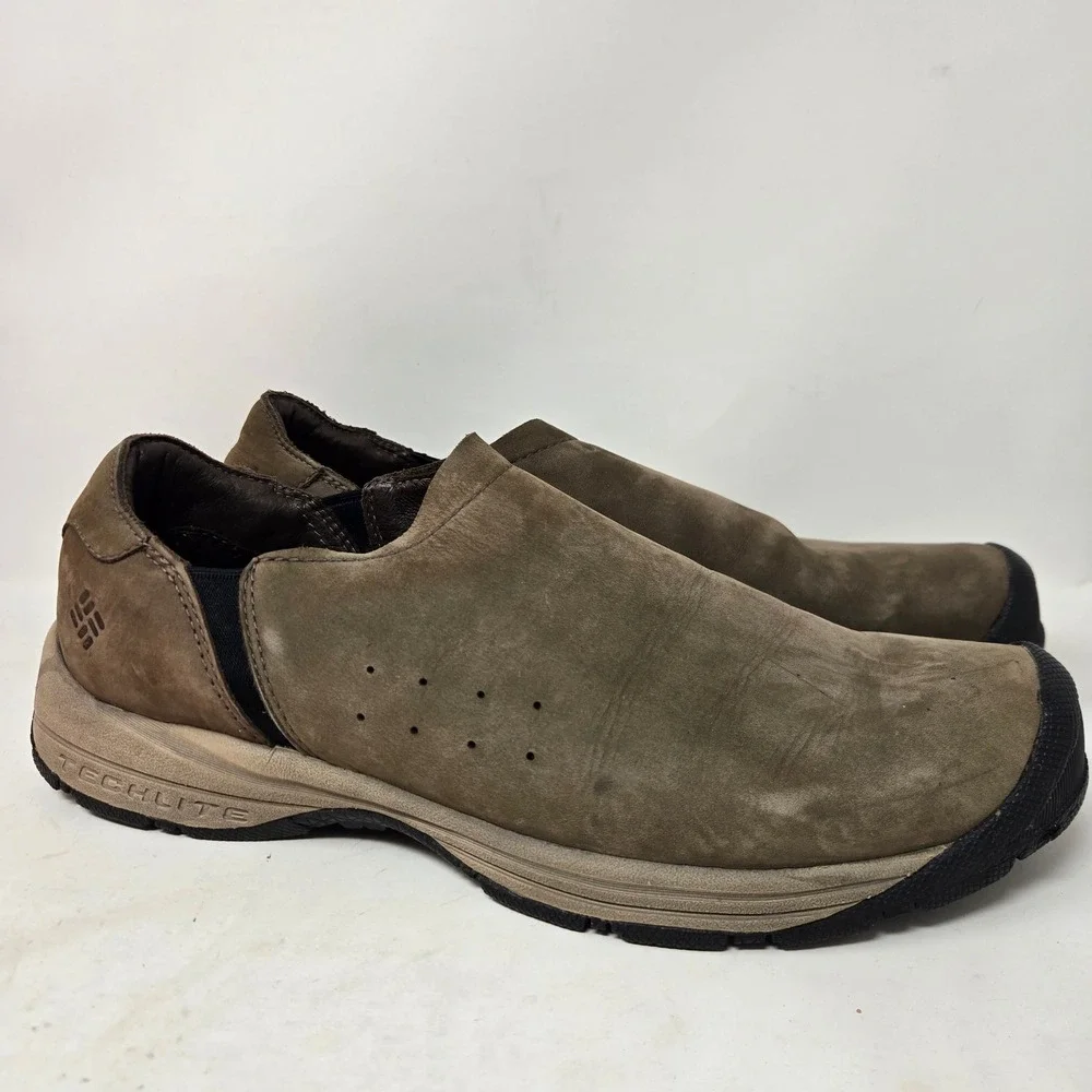 Columbia Mens Techlite Brown Suede Slip On Loafer Outdoor Shoes BM2432-231 Sz 13